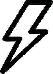 Aufkleber - Black lightning bolt shape minimalistic vector icon. Vector illustration