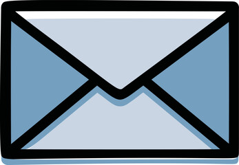Aufkleber - Blue and white envelope icon with bold outline, symbol of communication. Vector illustration