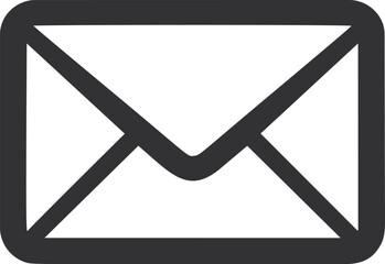 Poster - Black and white envelope icon symbolizing digital communication. Vector illustration