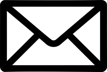 Poster - Simple black and white envelope icon with a minimalist design. Vector illustration