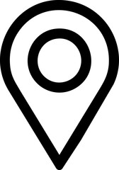 Poster - Black and white map location pin icon on a white background. Vector illustration