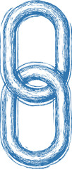 Aufkleber - Blue textured number eight design with artistic brushstrokes. Vector illustration