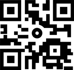Leinwandbilder - Black and white qr code for quick response scanning technology. Vector illustration
