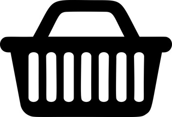Poster - Black shopping basket icon vector isolated silhouette illustration. Vector illustration