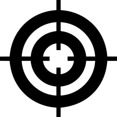 Aufkleber - Black and white concentric circular target graphic design icon. Vector illustration