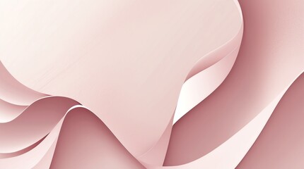 Poster - Abstract Rose Paper Design with Delicate Waves and Subtle Shadows