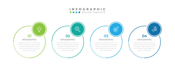 Aufkleber - Vector infographic circle design template with 4 option or steps.