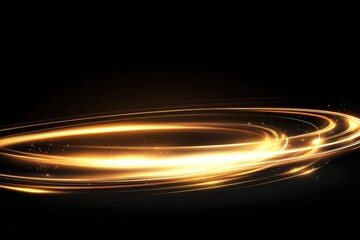Poster - glowing golden light circles abstract background