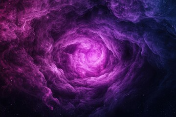 Poster - Luminous violet smoke swirling in dark cosmic space creating ethereal vibes