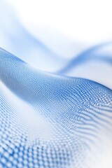 Aufkleber - Delicate blue fabric texture with a subtle wave pattern creating a soft and flowing design on a white background capturing the essence of modern textile art