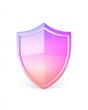 © Smoky - Glossy shield emblem in vibrant pink and purple hues symbolizing protection and security on a clean white backdrop with a modern and minimalist aesthetic
