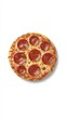 © Smoky - Delicious pepperoni pizza with melted mozzarella cheese on a white background studio shot capturing the appetizing texture and vibrant colors of the classic Italian dish