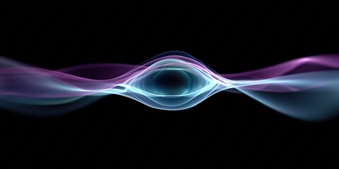 Poster - A purple and blue wave with a black background. The wave is very long and has a very dark background