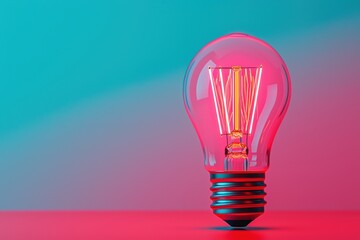 Poster - Glowing lightbulb illuminating bright ideas and innovative entrepreneurship