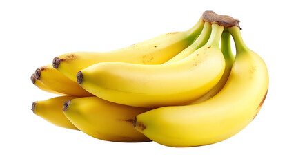 Wall Mural - bunch of ripe yellow bananas isolated on white transparent background