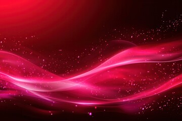 Poster - abstract red and pink waves with glowing particles creating a dynamic background effect