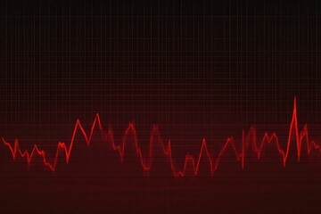 Poster - Abstract red waveform graphic illustrating audio signals on a dark background