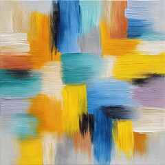 Poster - Abstract Colorful Painting with Dynamic Brushstrokes