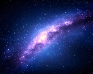 Wall Mural - A vibrant, swirling nebula in deep space, glowing with purple and blue hues, surrounded by countless stars