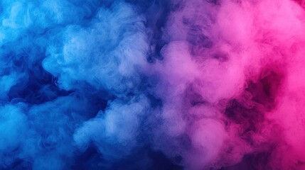 Aufkleber - Neon blue and magenta smoke creating a dreamlike atmosphere
