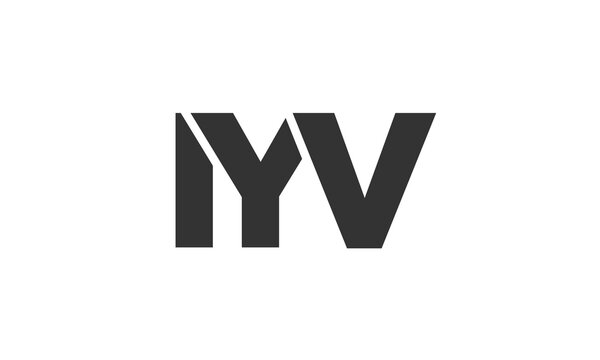 IYV logo design template with strong and modern bold text. Initial based vector logotype featuring simple and minimal typography. Trendy company identity.
