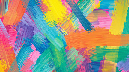 Poster - Colorful Brushstrokes: A vibrant symphony of colors explodes across the canvas, with bold, expressive brushstrokes creating a dynamic and visually captivating artwork.
