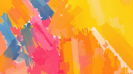 Poster - Abstract Strokes of Color: A vibrant abstract background featuring bold strokes of blue, orange, yellow and pink.  The colors are arranged in a dynamic composition.