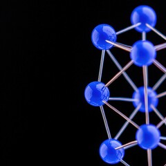 Poster - Intricate blue glass molecule representation showcasing scientific beauty and molecular design