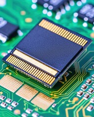 Poster - Close-up view of a micro processor with intricate details showcasing advanced technology and design