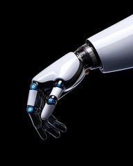 Poster - A robot holding a cell phone in a modern setting representing the intersection of technology and humanity