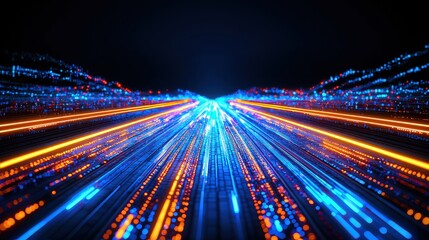 Poster - A mysterious tunnel illuminated with vibrant neon lights creating an enigmatic and futuristic atmosphere