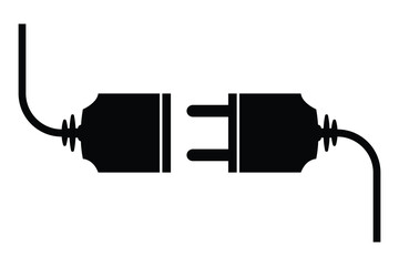 Poster - Plug icon, simple vector design. Electric plug Connection and disconnection concept. male and female Plug vector illustration.