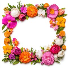 Poster - A beautifully crafted flower wreath displayed on a rustic wooden background for decoration
