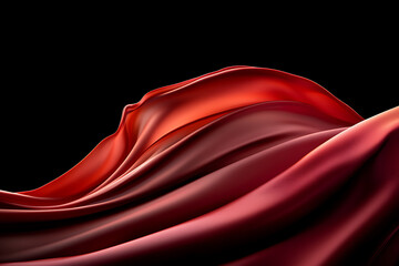 Aufkleber - Dramatic draped fabric in vivid red tones, cascading against a dark backdrop. Evokes elegance and fluidity in its dynamic curves and rich color.