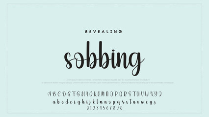 Fototapete - Hand drawn vector alphabet. Modern monoline signature script font. Elegant Signature Font. Best Alphabet Beautiful Calligraphy Signature Font