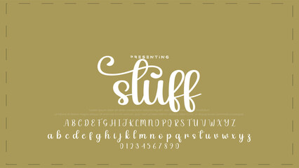 Fototapete - Hand drawn vector alphabet. Modern monoline signature script font. Elegant Signature Font. Best Alphabet Beautiful Calligraphy Signature Font