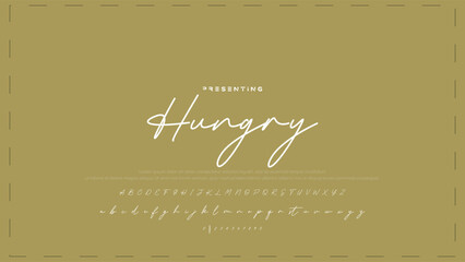 Fototapete - Hand drawn vector alphabet. Modern monoline signature script font. Elegant Signature Font. Best Alphabet Beautiful Calligraphy Signature Font
