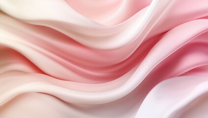 Poster - soft pink and white fabric drape with subtle texture