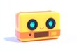 © Ruiqi - 3D cartoon cassette tape icon in magnetic brown with play button, ultra-high-definition, detailed design, white background, retro music concept.
