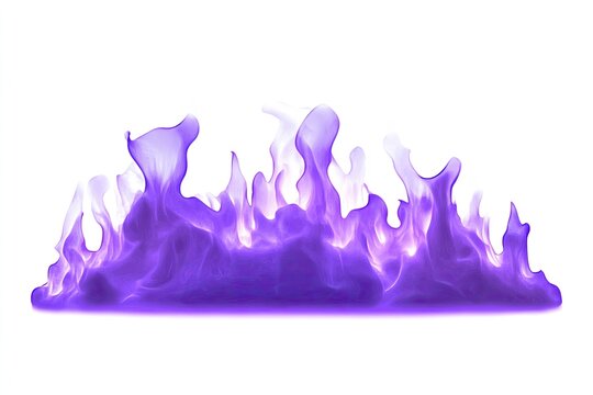 Purple flames isolated on white