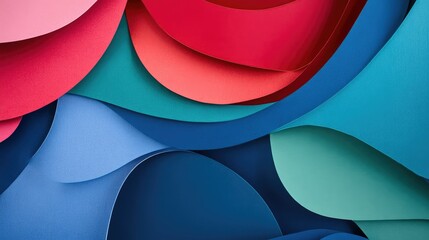 Poster - Abstract paper layout with strong primary colors: red, blue, and green with visible fibers