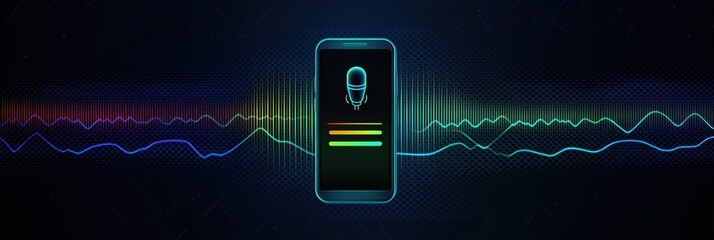 Poster - Innovative graphic design for voice advertising with vibrant soundwave representation