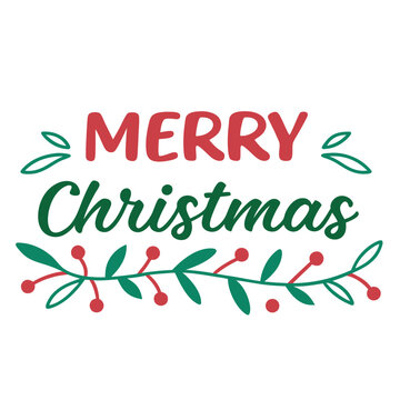  Merry Christmas typography vector illustration.