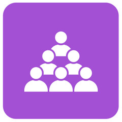 Poster - Digital Team: An abstract illustration featuring a cluster of stylized human icons, symbolizing a unified group. Simple design, conveying unity and collaboration.