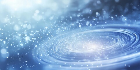 Poster - Background shows pastel shimmer, light wave spin