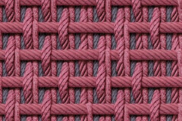 Poster - intricate woven texture featuring deep pink and gray ropes in a detailed pattern