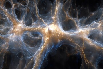Poster - Cosmic web of interconnected galaxies illuminating the vastness of space in a stunning cosmic display