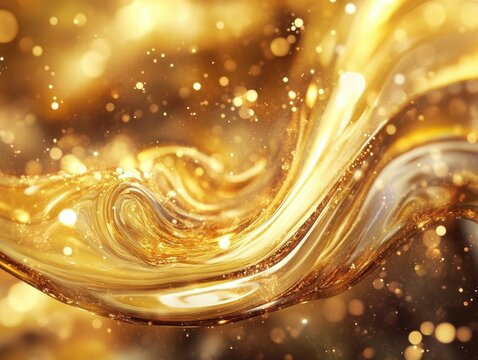 Liquid swirls shimmer, blurring loops on the background