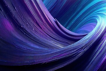 Poster - Vibrant swirl of purple and blue abstract art creating a dynamic sense of movement and energy in a digital masterpiece