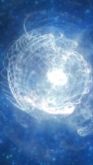 Aufkleber - abstract spiral burst of light and particles swirling in deep blue space, evoking a sense of cosmic 